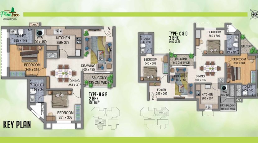 2 & 3 BHK Plan